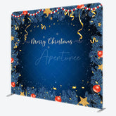 Aperturee - Aperturee Blue Pine Leaves Bauble Christmas Pillow Case Backdrop